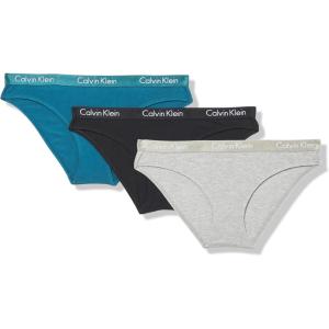 imageCalvin Klein Womens Motive Cotton Multipack Bikini PantyBlackGrey HeatherAtlantic Deep