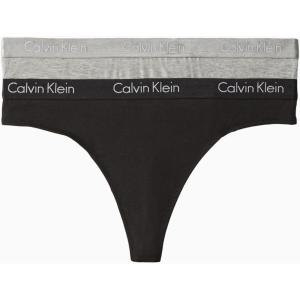 imageCalvin Klein Womens Motive Cotton Multipack Thong Panty 3 PackCharcoal HeatherBlack