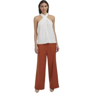 imageCalvin Klein Womens Pleat Neck Sleeveless BlouseCream