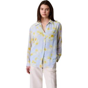 imageCalvin Klein Womens Printed Classic ButtonDown ShirtHalogen Blue