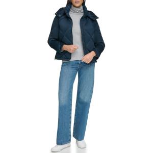 imageCalvin Klein Womens Quilted Puffer JacketQuilted Hood Dark Navy