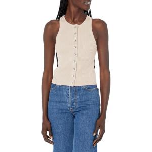 imageCalvin Klein Womens Ribbed Scoop Neck Button Tank TopBirch