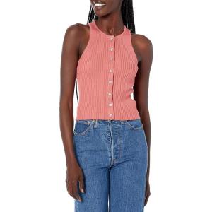 imageCalvin Klein Womens Ribbed Scoop Neck Button Tank TopSavannah