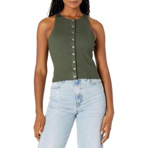 imageCalvin Klein Womens Ribbed Scoop Neck Button Tank TopThyme