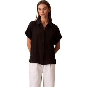 imageCalvin Klein Womens Satin Short Sleeve TopBlack