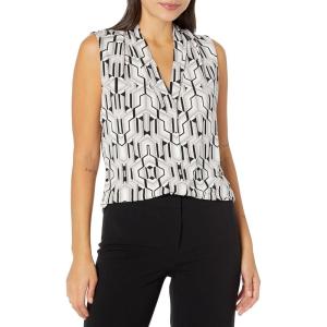 imageCalvin Klein Womens Short Sleeve TexturedKnit TopAsh Multi