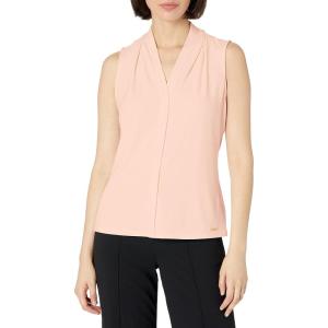 imageCalvin Klein Womens Short Sleeve TexturedKnit TopBlush