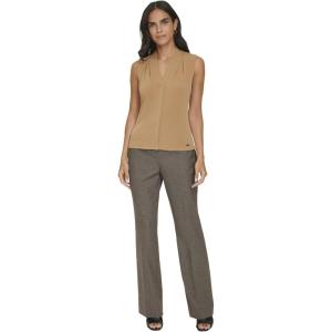 imageCalvin Klein Womens Short Sleeve TexturedKnit TopLuggage