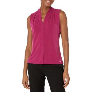 imageCalvin Klein Womens Short Sleeve TexturedKnit TopMulberry