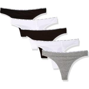 imageCalvin Klein Womens Signature Cotton Logo Stretch Thong Panties Multipack2 Black2 White1 Grey Heather