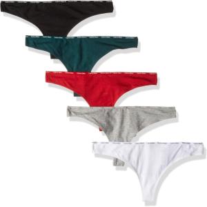 imageCalvin Klein Womens Signature Cotton Logo Stretch Thong Panties MultipackWhiteBlackGreyTemperPolarity