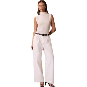 imageCalvin Klein Womens Textured Knit Mock Neck TopAntique White