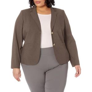 imageCalvin Klein Womens Two Button Lux Blazer Petite Standard ampamp PlusHeather Taupe