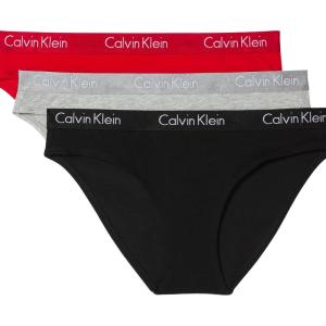 imageCalvin Klein womens Motive Cotton Multipack Bikini PantyBlackGrey HeatherObsess