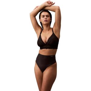 imageCalvin Klein Womens Shapewear Second Skin Smoothing HighWaist Thong PantyBlack