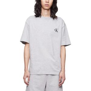 imageCalvin Klein Mens Relaxed Fit Monogram Logo Crewneck TShirtHeroic Grey Heather