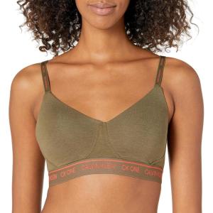 imageCalvin Klein Womens CK One Cotton Lightly Lined BraletteMuted Pine
