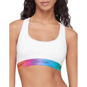 imageCalvin Klein Womens Pride Modern Cotton BraletteWhitegradient Rainbow