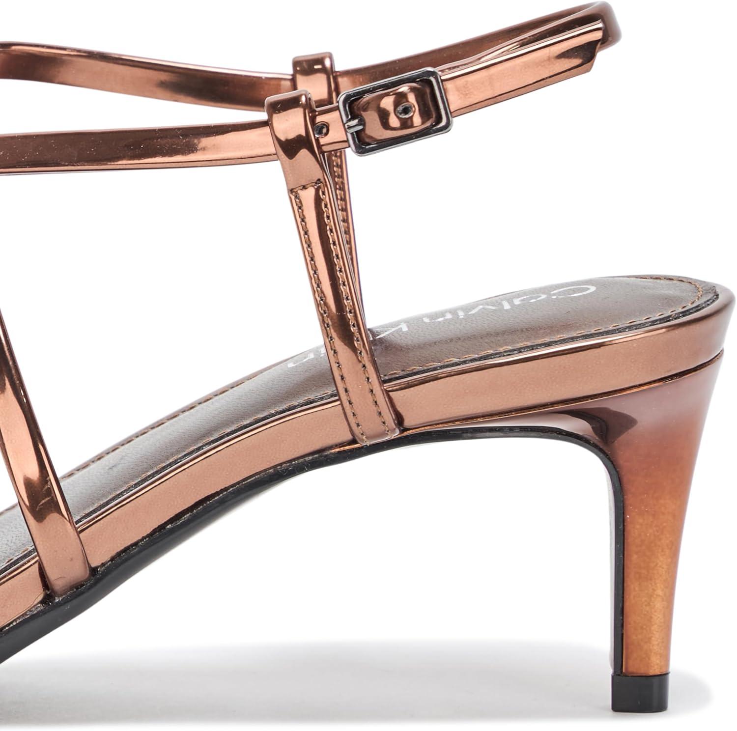 imageCalvin Klein Womens Ishaya Heeled SandalBronze Mirror Metallic