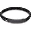 imageCalvin Klein Mens Leather Bracelet Modern Essential with Braided Leather and Polished ID PlaqueBlack