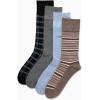 imageCalvin Klein Mens Dress Socks  4 Pack Soft Cotton Blend Striped Crew Socks  Casual Long Work Socks for Men Sizes 712Brown Heather Assorted