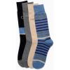 imageCalvin Klein Mens Dress Socks  4 Pack Soft Cotton Blend Striped Crew Socks  Casual Long Work Socks for Men Sizes 712Denim Stripe
