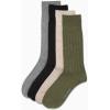imageCalvin Klein Mens Dress Socks  4 Pack Soft Cotton Blend Striped Crew Socks  Casual Long Work Socks for Men Sizes 712Olive Assorted