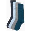 imageCalvin Klein Mens Dress Socks  4 Pack Soft Cotton Blend Striped Crew Socks  Casual Long Work Socks for Men Sizes 712TealGreyBlue