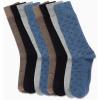 imageCalvin Klein Mens Dress Socks  8 Pack Breathable Cotton Blend Crew Socks  Casual Long Work Sock for Men Sizes 712BlueTan Assorted