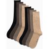 imageCalvin Klein Mens Dress Socks  8 Pack Breathable Cotton Blend Crew Socks  Casual Long Work Sock for Men Sizes 712Tan Solid
