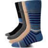 imageCalvin Klein Mens Dress Socks  4 Pack Soft Cotton Blend Striped Crew Socks  Casual Long Work Socks for Men Sizes 712Denim Stripe