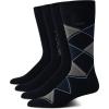 imageCalvin Klein Mens Dress Socks  4 Pack Soft Cotton Blend Striped Crew Socks  Casual Long Work Socks for Men Sizes 712Navy Argyle
