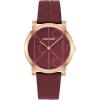 imageCalvin Klein Womens CK Monogram Leather Watch 32mm Case  Iconic Patterned Dial Timeless Minimalist Style  Gift for HerMaroon