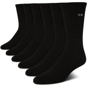 imageCalvin Klein Mens Dress Crew NonBinding Cotton Socks 6PackBlack
