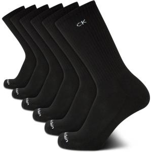 imageCalvin Klein Mens Dress Crew NonBinding Cotton Socks 6PackPure Black
