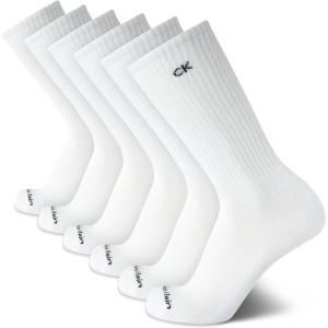 imageCalvin Klein Mens Dress Crew NonBinding Cotton Socks 6PackPure White