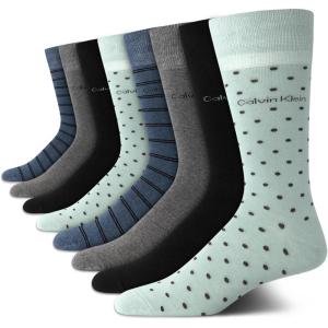 imageCalvin Klein Mens Dress Socks  8 Pack Breathable Cotton Blend Crew Socks  Casual Long Work Sock for Men Sizes 712Green Assorted
