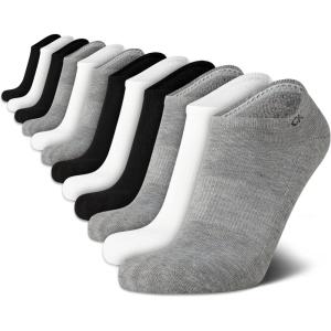 imageCalvin Klein Mens No Show Lightweight Cushioned Low Cut Socks 12 PackGreyBlackWhite