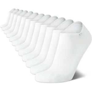 imageCalvin Klein Mens No Show Lightweight Cushioned Low Cut Socks 12 PackTrue White