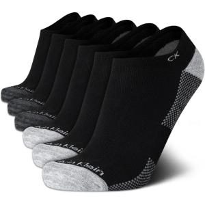 imageCalvin Klein Mens Socks  Lightweight No Show Ankle Socks 6 PackBlack