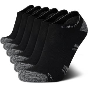 imageCalvin Klein Mens Socks  Lightweight No Show Ankle Socks 6 PackBlack Assorted