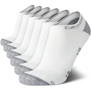 imageCalvin Klein Mens Socks  Lightweight No Show Ankle Socks 6 PackWhite Assorted