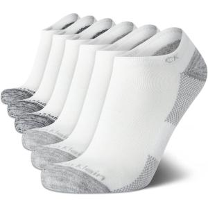 imageCalvin Klein Mens Socks  Lightweight No Show Ankle Socks 6 PackWhitegrey
