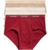 imageCalvin Klein Mens Cotton Classics 3Pack BriefTuffet  Red Carpet tapioca