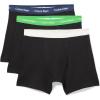 imageCalvin Klein Mens Cotton Stretch 3Pack Boxer BriefBlack Bodies W Blue Shadow  Supreme Green  Chalk Wbs