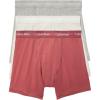 imageCalvin Klein Mens Cotton Stretch 3Pack Boxer BriefGrey Heather  Silver Birch  Raspberry Blush