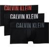 imageCalvin Klein Mens Intense Power 3Pack Low Rise TrunkBlack Bodies W White  Turbulence  Vermillion Brown Logos