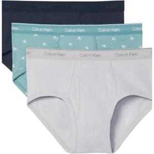 imageCalvin Klein Mens Cotton Classics 3Pack BriefMicro ChipDiamond LogoZoni BeachInk