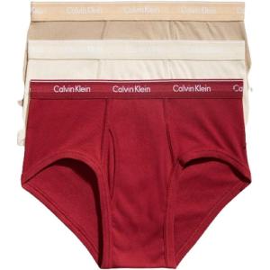 imageCalvin Klein Mens Cotton Classics 3Pack BriefTuffet  Red Carpet tapioca