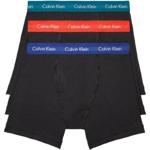 imageCalvin Klein Mens Cotton Stretch 3Pack Boxer BriefBlack Bodies W Byou Blue  Exotic Coral  Topaz Gemstone